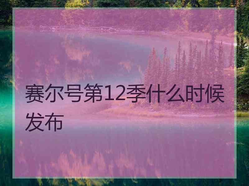 赛尔号第12季什么时候发布