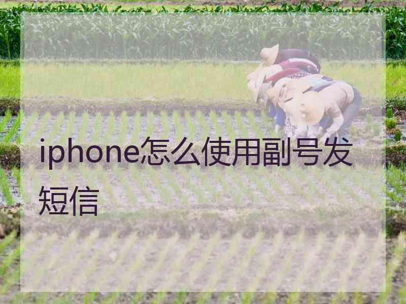 iphone怎么使用副号发短信