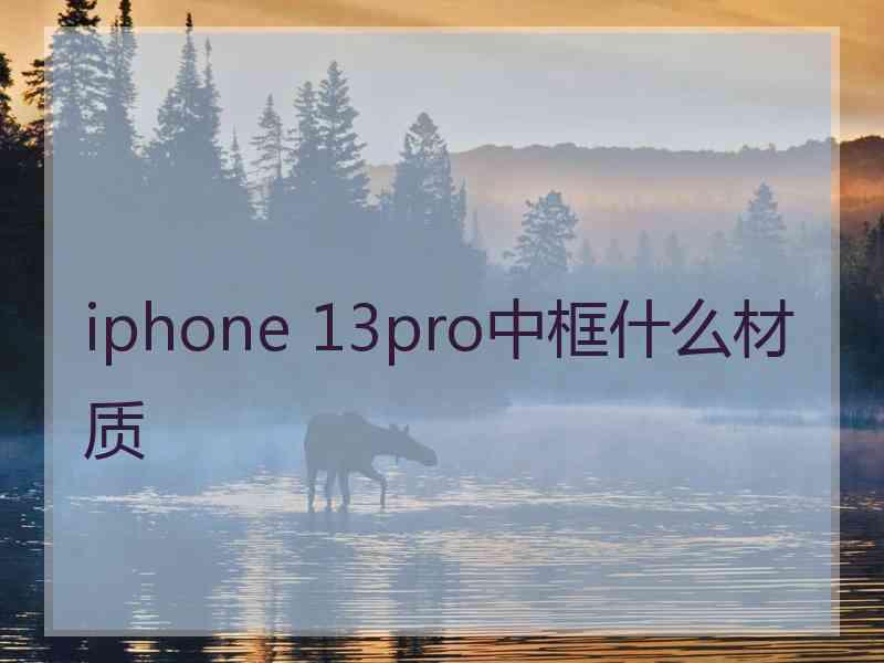 iphone 13pro中框什么材质