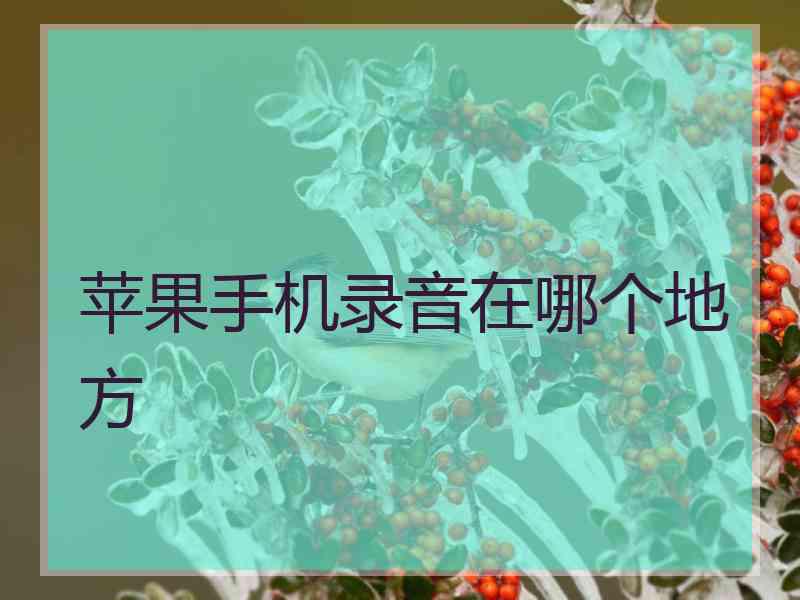 苹果手机录音在哪个地方