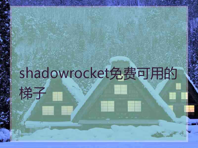 shadowrocket免费可用的梯子