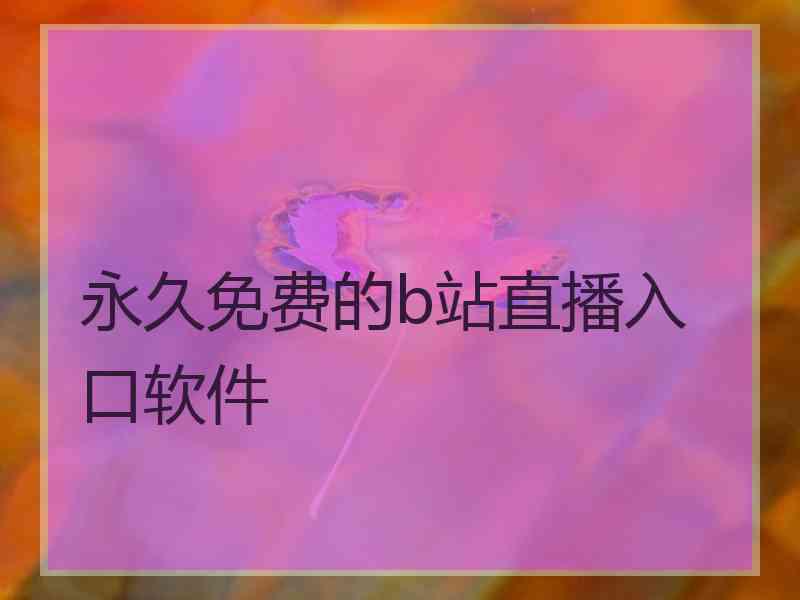 永久免费的b站直播入口软件