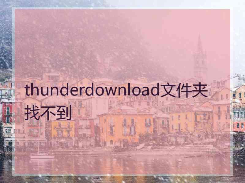 thunderdownload文件夹找不到