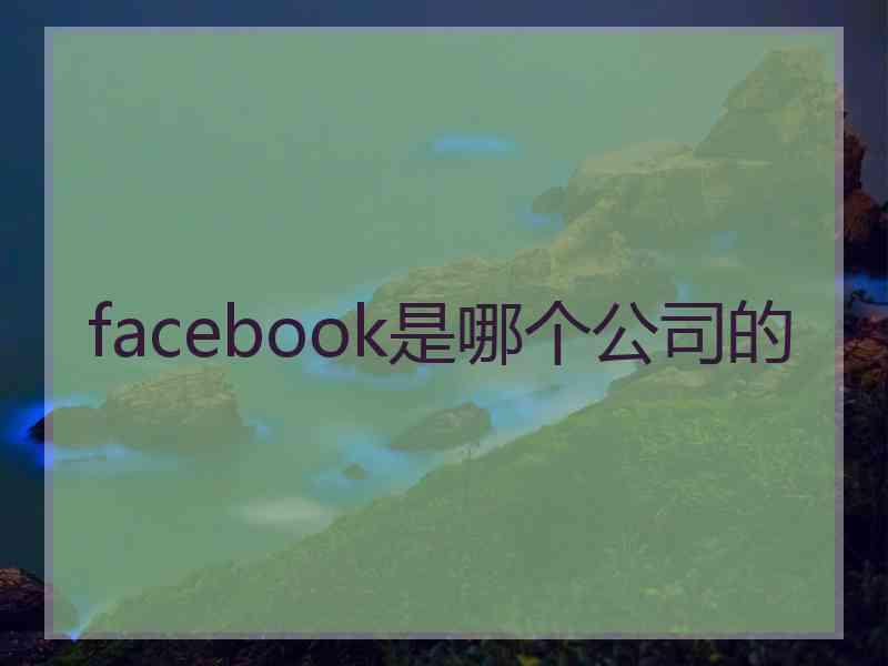 facebook是哪个公司的