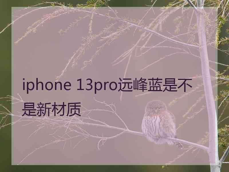 iphone 13pro远峰蓝是不是新材质