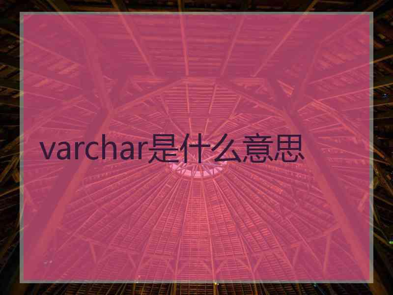 varchar是什么意思