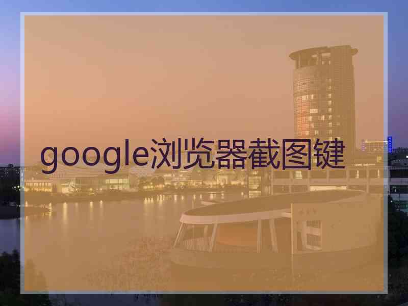 google浏览器截图键