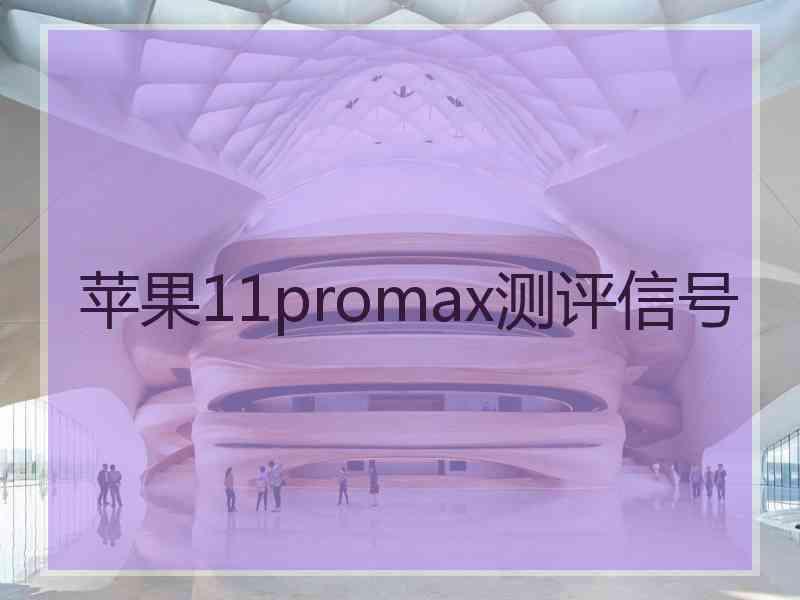 苹果11promax测评信号