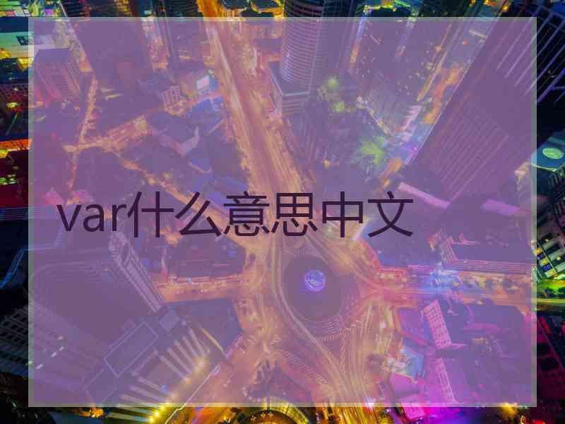 var什么意思中文