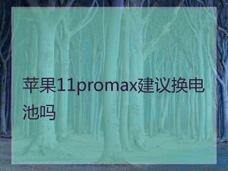 苹果11promax建议换电池吗