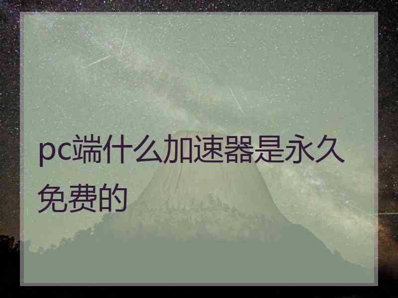 pc端什么加速器是永久免费的