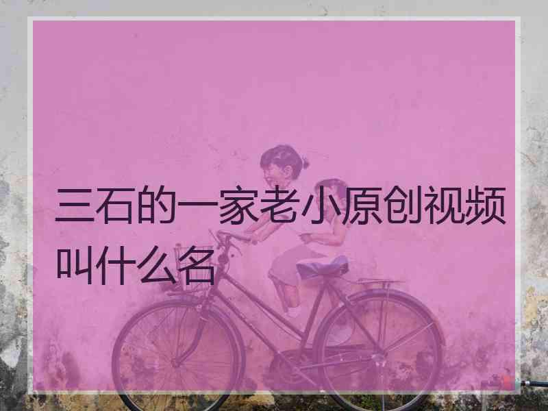 三石的一家老小原创视频叫什么名