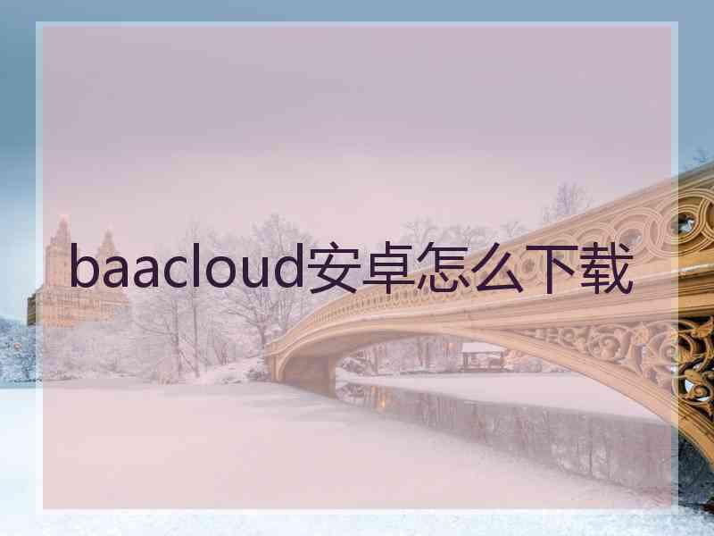 baacloud安卓怎么下载