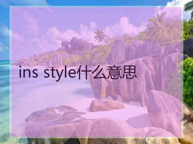 ins style什么意思