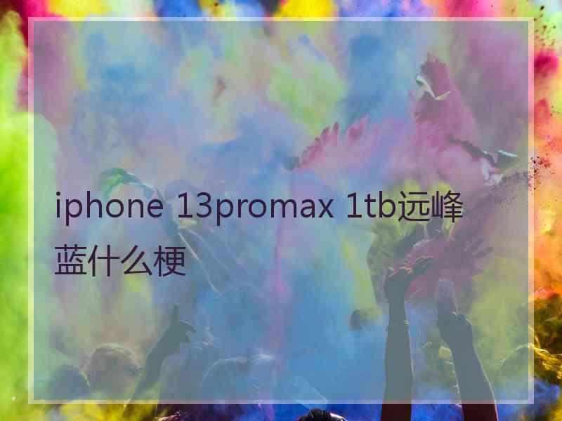 iphone 13promax 1tb远峰蓝什么梗