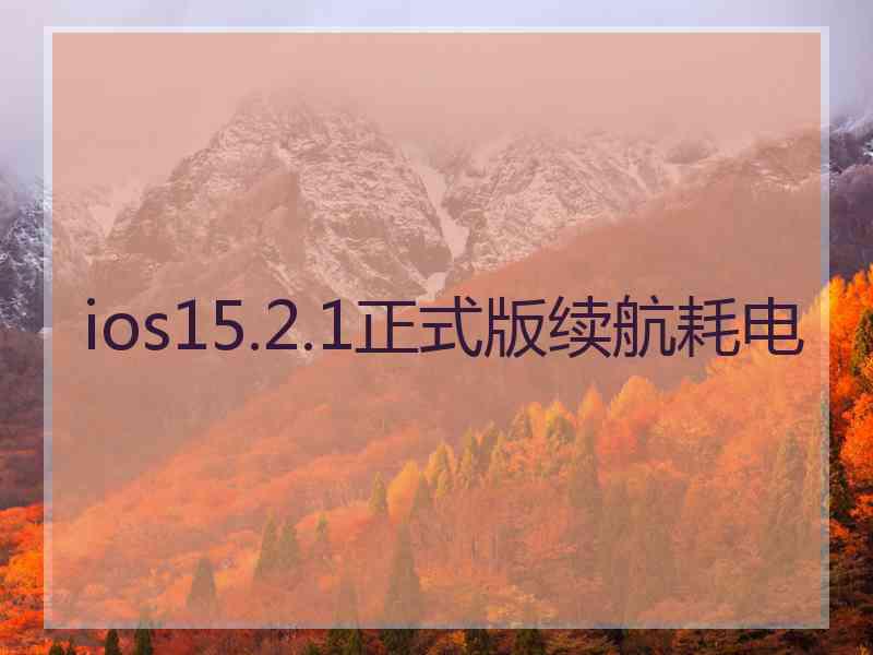 ios15.2.1正式版续航耗电