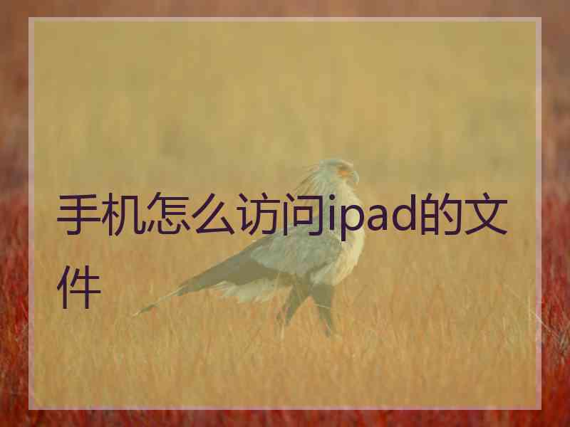 手机怎么访问ipad的文件