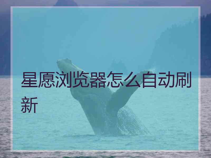 星愿浏览器怎么自动刷新