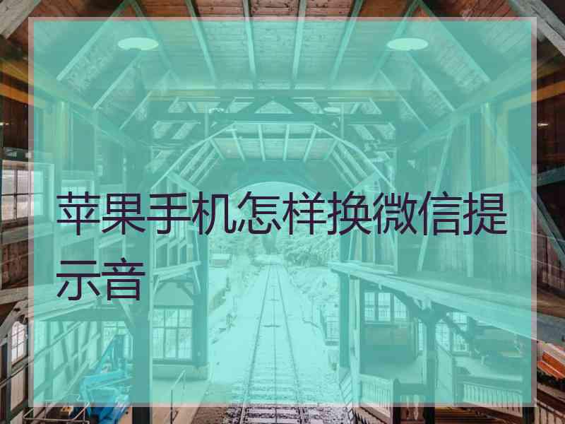 苹果手机怎样换微信提示音