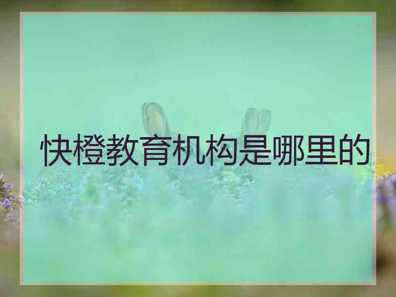 快橙教育机构是哪里的