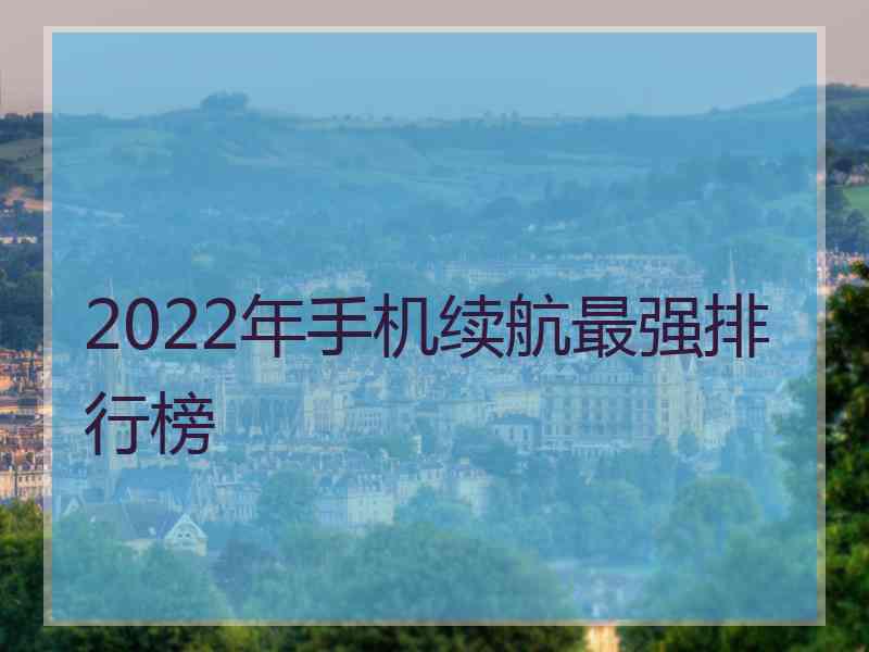 2022年手机续航最强排行榜