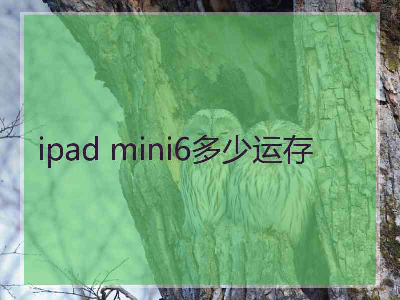 ipad mini6多少运存