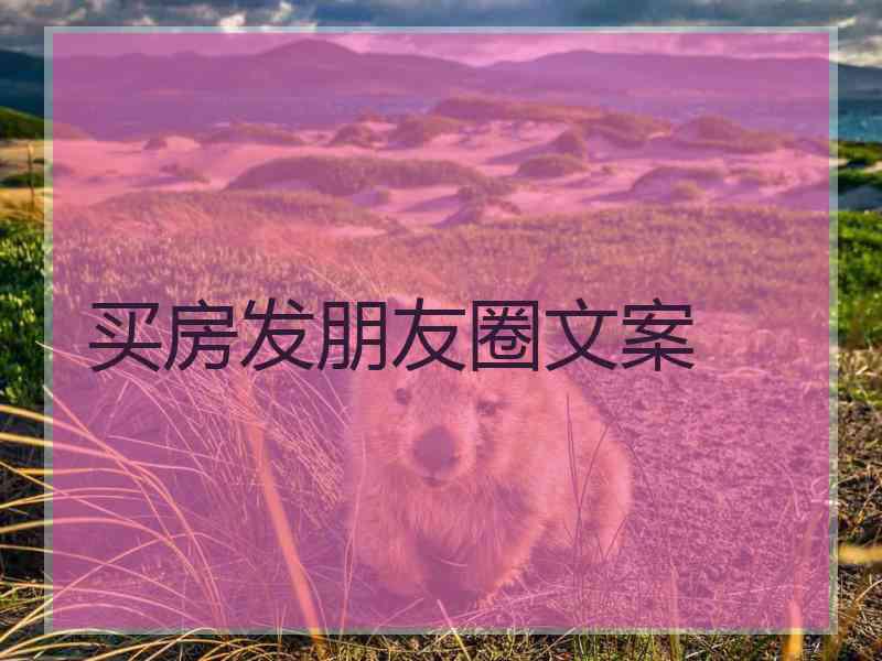 买房发朋友圈文案