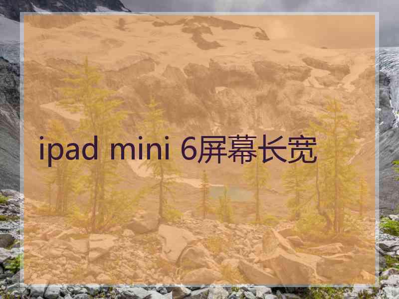 ipad mini 6屏幕长宽