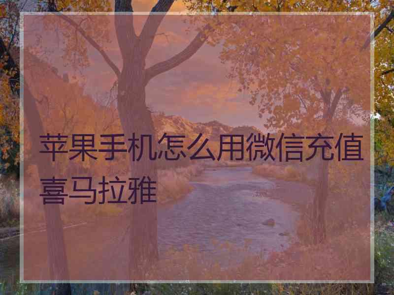 苹果手机怎么用微信充值喜马拉雅