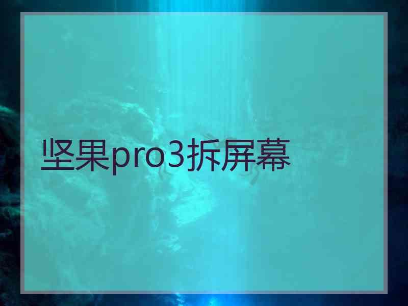 坚果pro3拆屏幕