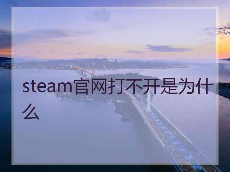 steam官网打不开是为什么