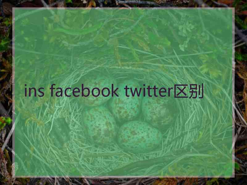 ins facebook twitter区别