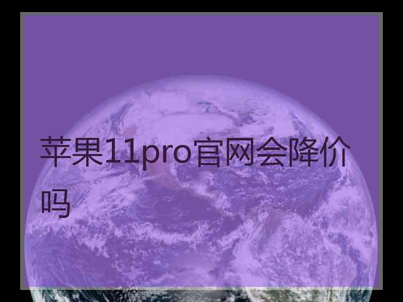 苹果11pro官网会降价吗