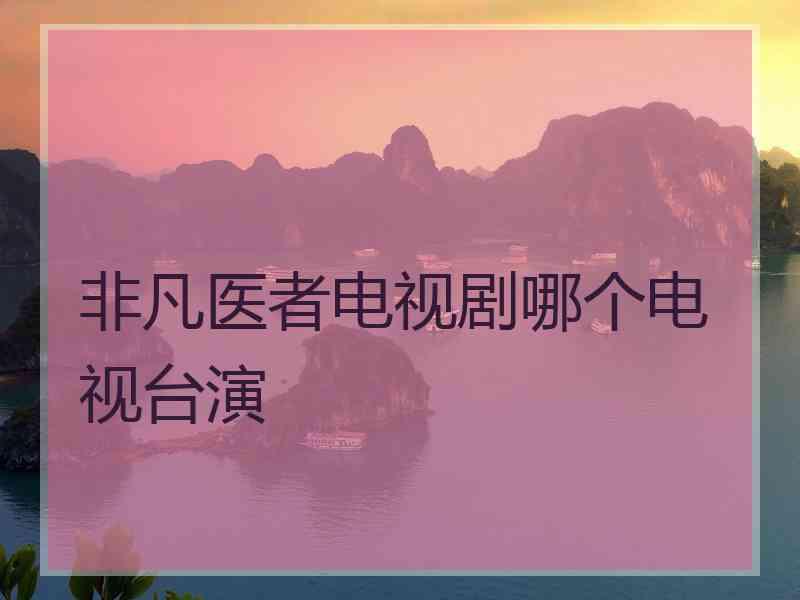 非凡医者电视剧哪个电视台演