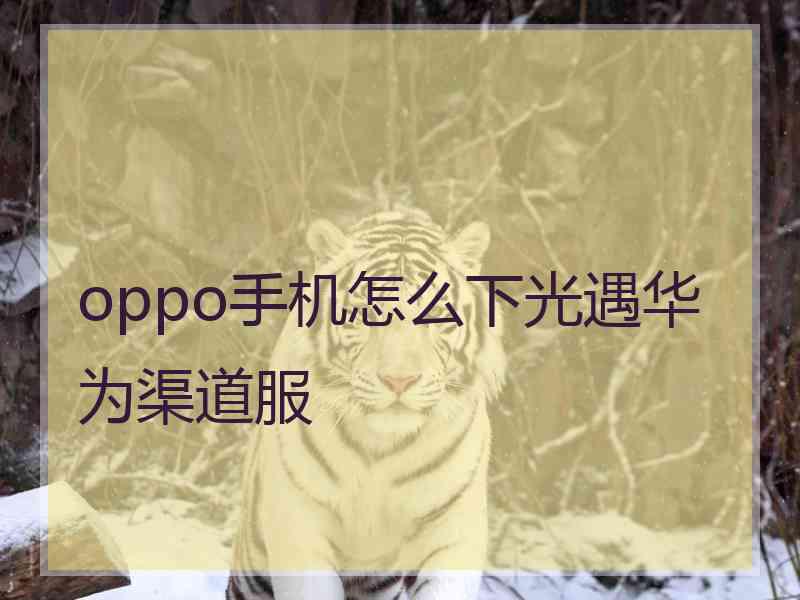 oppo手机怎么下光遇华为渠道服