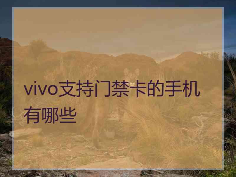 vivo支持门禁卡的手机有哪些