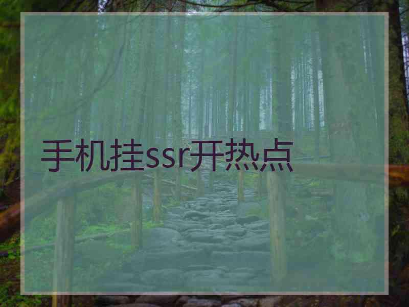 手机挂ssr开热点