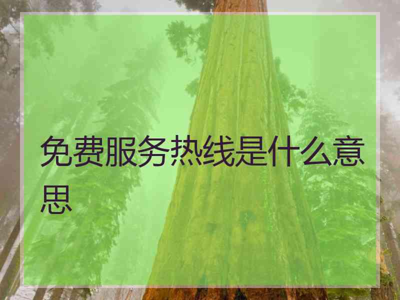 免费服务热线是什么意思