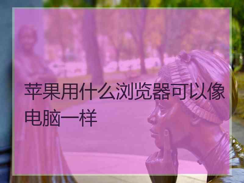 苹果用什么浏览器可以像电脑一样