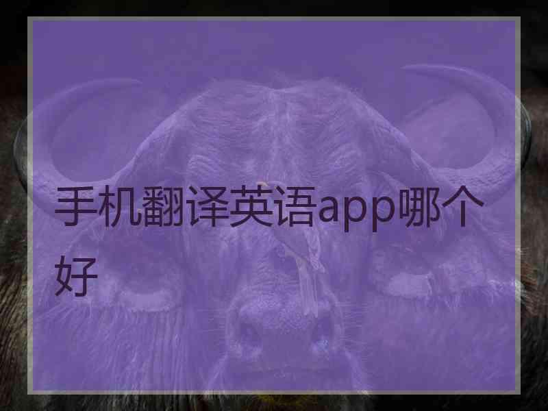 手机翻译英语app哪个好