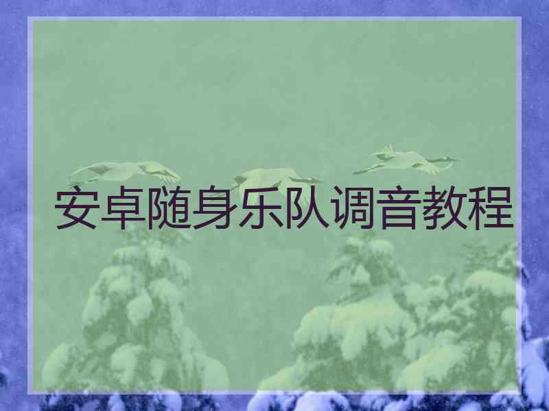 安卓随身乐队调音教程