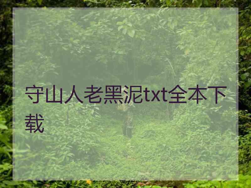 守山人老黑泥txt全本下载