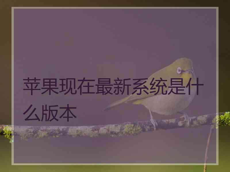 苹果现在最新系统是什么版本