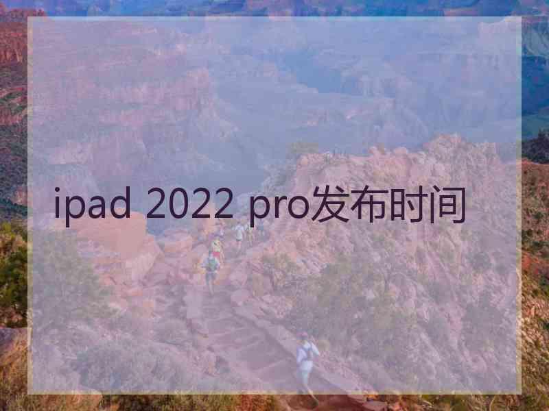 ipad 2022 pro发布时间