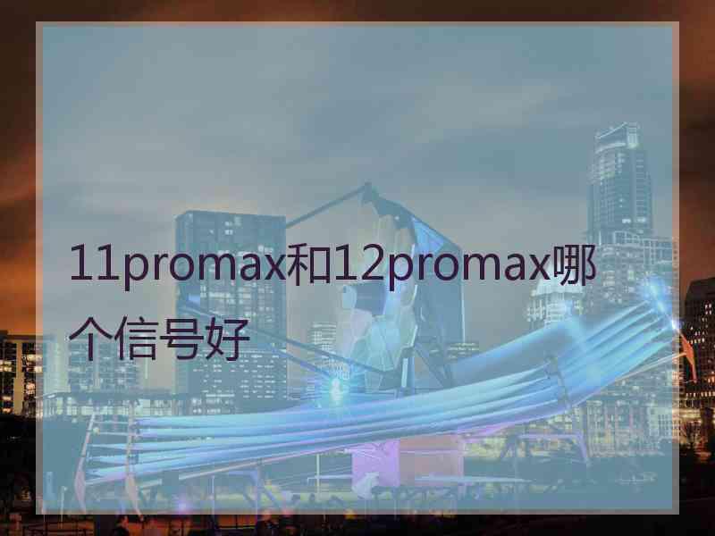 11promax和12promax哪个信号好