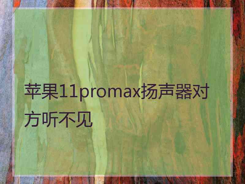 苹果11promax扬声器对方听不见