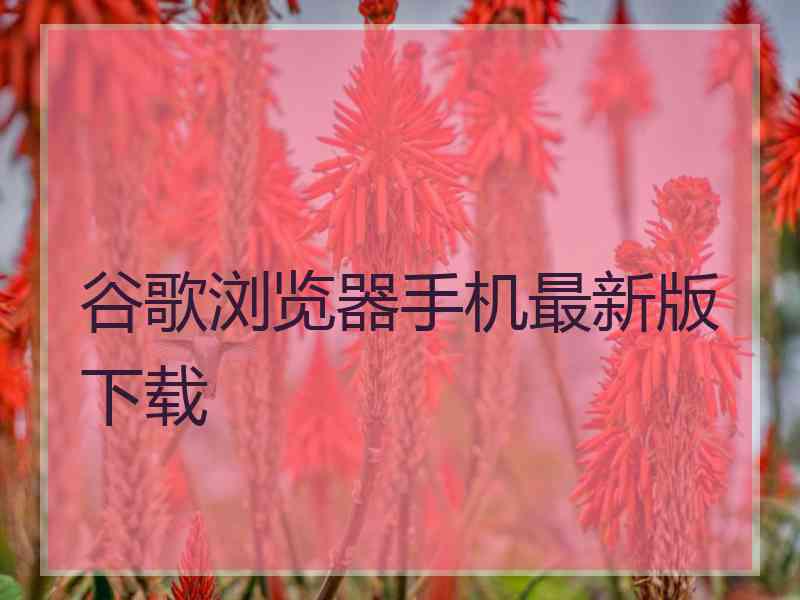 谷歌浏览器手机最新版下载