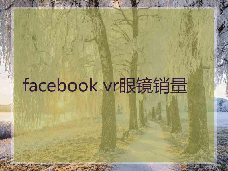 facebook vr眼镜销量