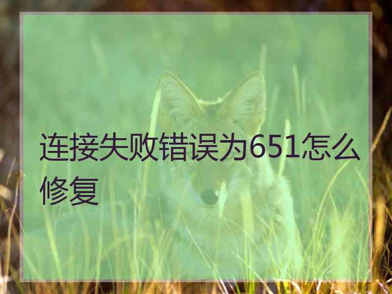 连接失败错误为651怎么修复