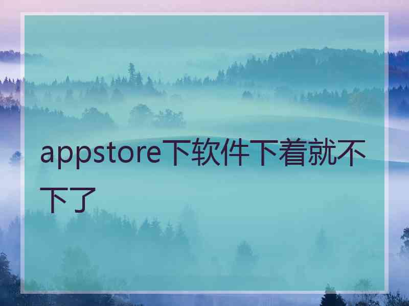 appstore下软件下着就不下了